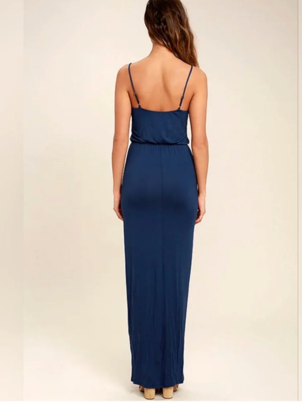 Lulus Blue Side Slit Maxi Dress Size Medium - Picture 3 of 12